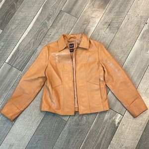 Gap tan leather jacket